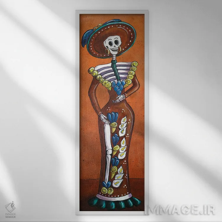 تابلو کاترینای سفالی اثر کندی مایر - نمای قابدار سفید