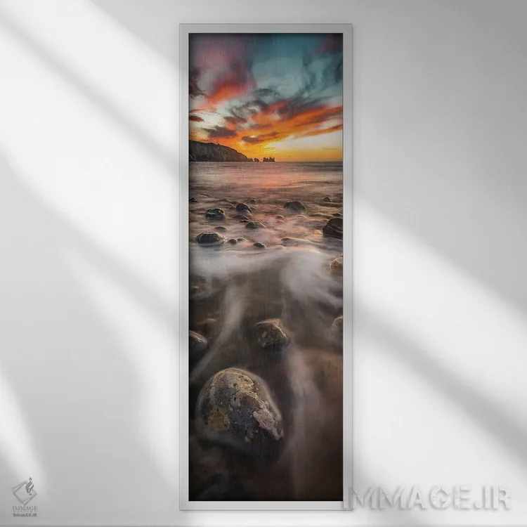 تابلو غروب از آلوم بی (پرتره پانوراما) اثر چاد پاول - نمای قابدار سفید