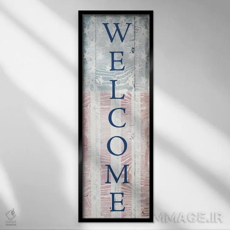 تابلو پرچم خوشآمدگویی اثر کارول رابینسون - نمای قابدار مشکی