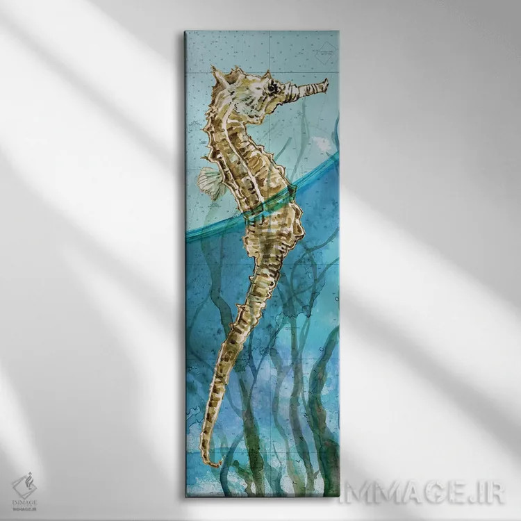 تابلو اسب دریایی اطلس اثر کارول رابینسون - نمای روبهرو روی دیوار