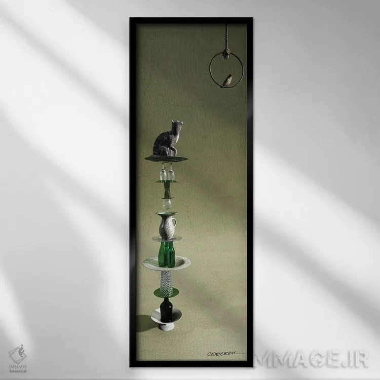 تابلو تعادل ۳ اثر سینتیا دکر - نمای قابدار مشکی