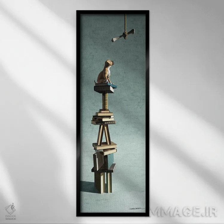 تابلو تعادل ۶ اثر سینتیا دکر - نمای قابدار مشکی