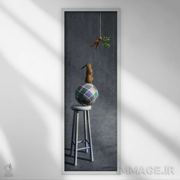 تابلو تعادل ۲ اثر سینتیا دکر - نمای قابدار سفید