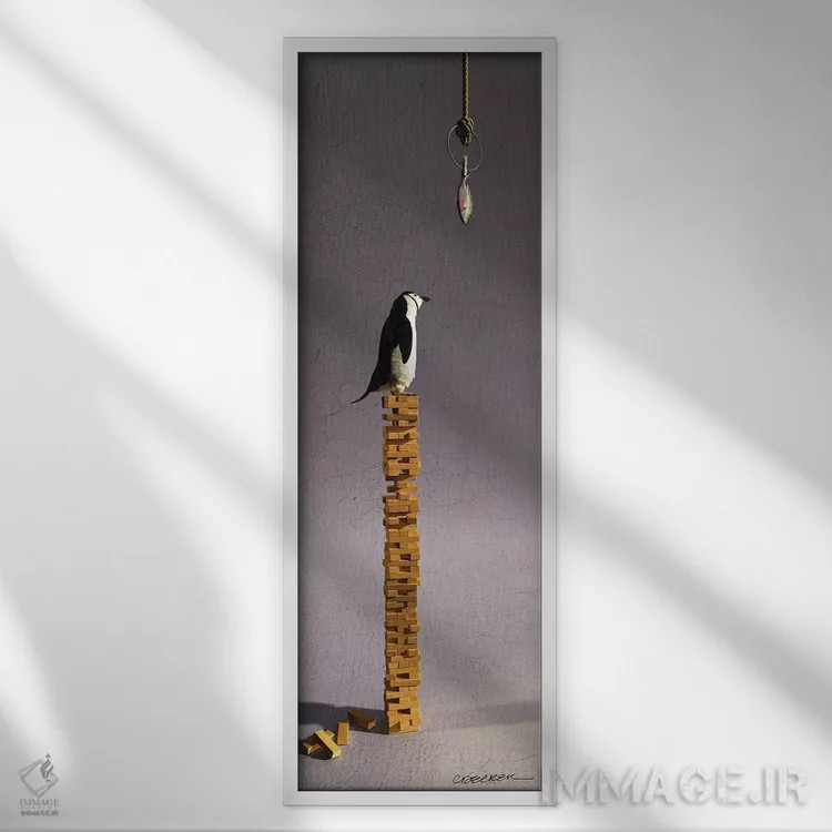 تابلو تعادل ۵ اثر سینتیا دکر - نمای قابدار سفید