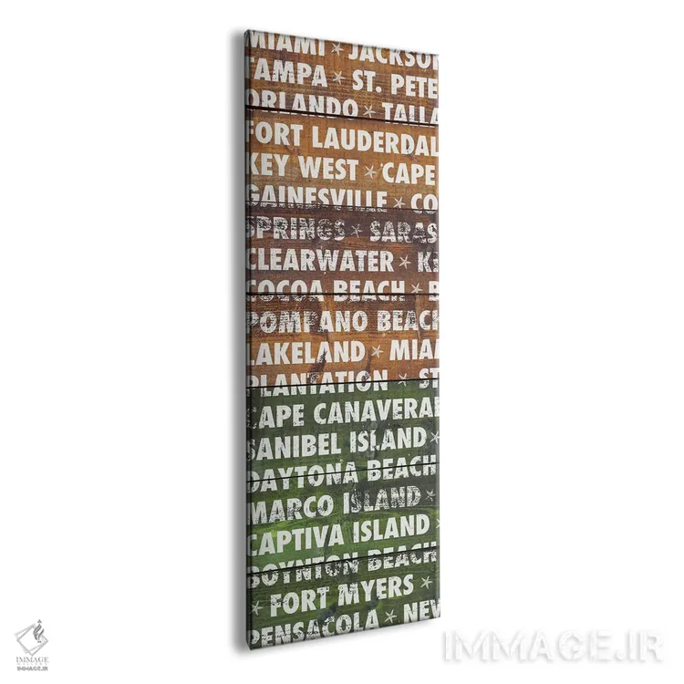 تابلو حروف چوبی فلوریدا اثر دن منیلی - نمای پرسپکتیو محصول