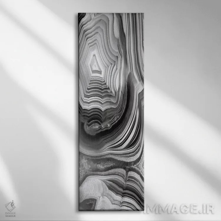تابلو پنل عقیقی خاکستری ۱ اثر دنیل کارسون - نمای روبهرو روی دیوار