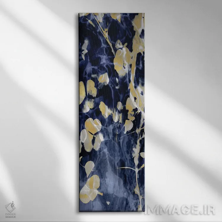 تابلو طبیعت نیلی با طلایی ۲ اثر دنیل کارسون - نمای روبهرو روی دیوار