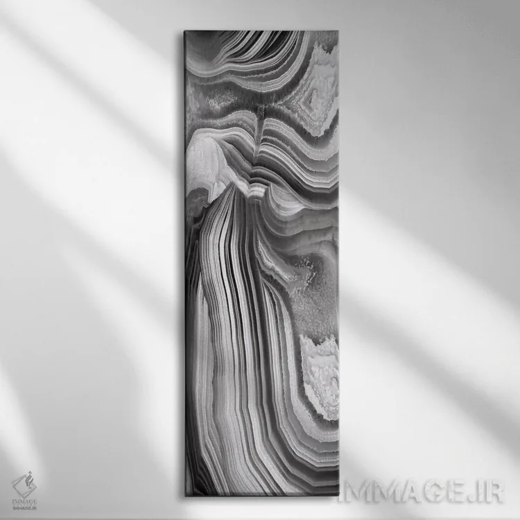 تابلو پنل عقیقی خاکستری ۲ اثر دنیل کارسون - نمای روبهرو روی دیوار
