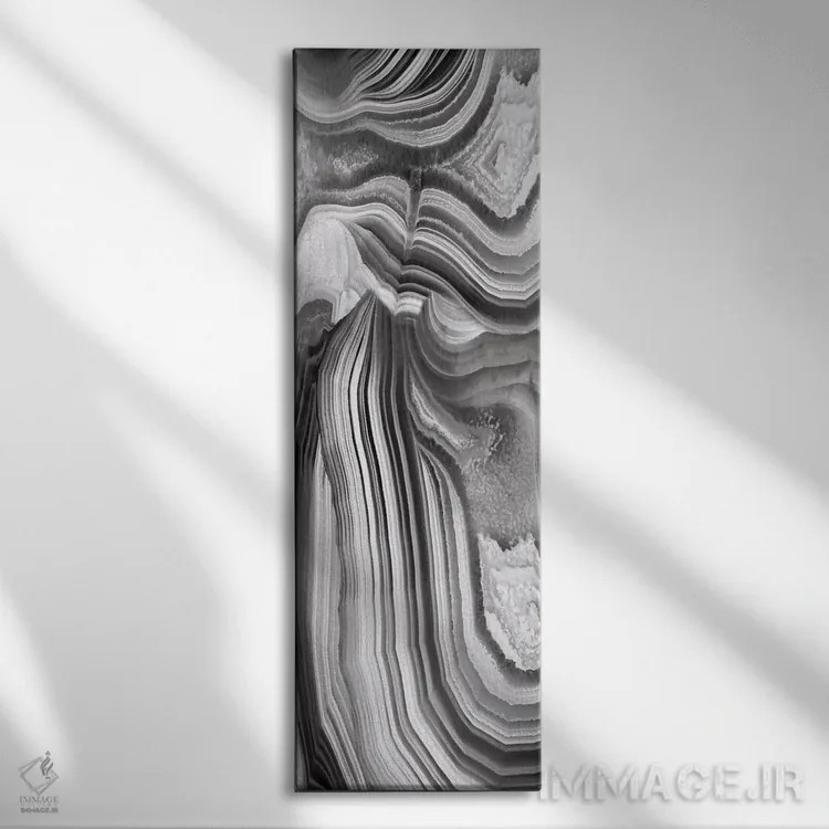 تابلو پنل عقیقی خاکستری ۲ اثر دنیل کارسون - نمای روبهرو روی دیوار