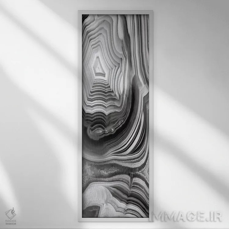 تابلو پنل عقیقی خاکستری ۱ اثر دنیل کارسون - نمای قابدار سفید