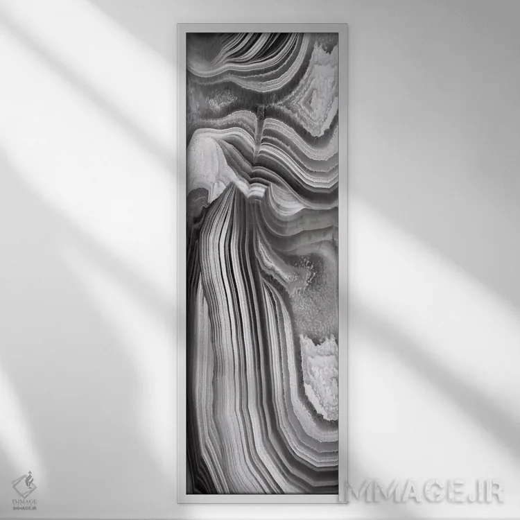 تابلو پنل عقیقی خاکستری ۲ اثر دنیل کارسون - نمای قابدار سفید