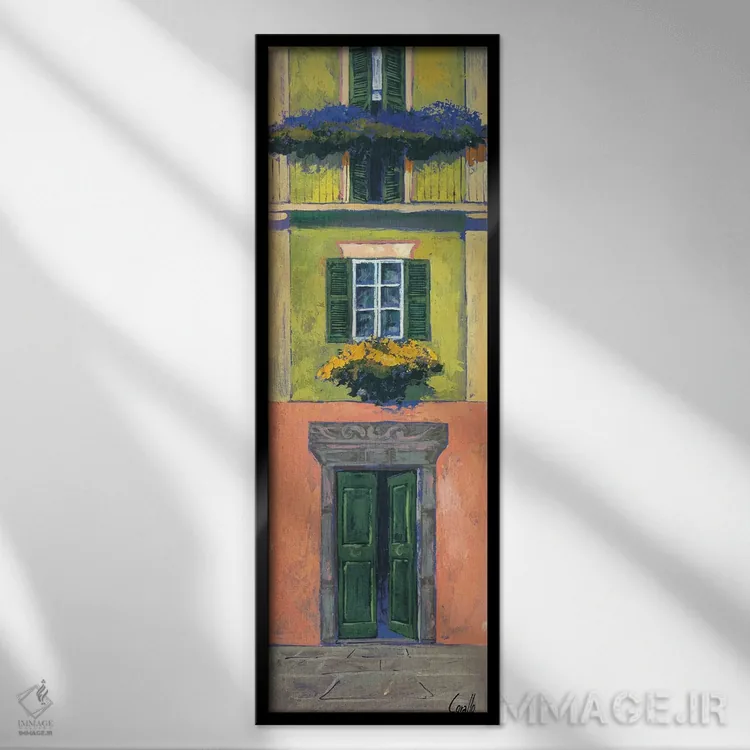 تابلو بالکنهای لیگوری شمارهٔ یک اثر دنیلا کورالو - نمای قابدار مشکی