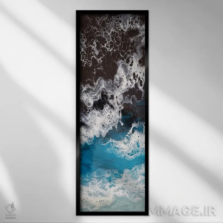 تابلو جعبه مراقبه با دریا اثر دلنارا ال - نمای قابدار مشکی
