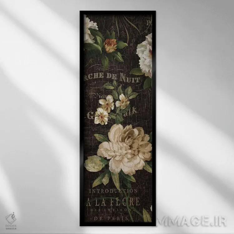 تابلو گلهای عتیقه I اثر دبورا دوولیه - نمای قابدار مشکی