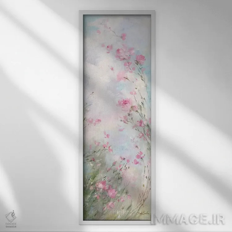 تابلو چمنزار صبحگاهی اثر دبی کولز - نمای قابدار سفید