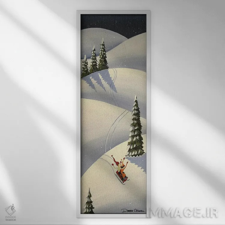 تابلو تفریح سرازیری اثر دبی کریسول - نمای قابدار سفید