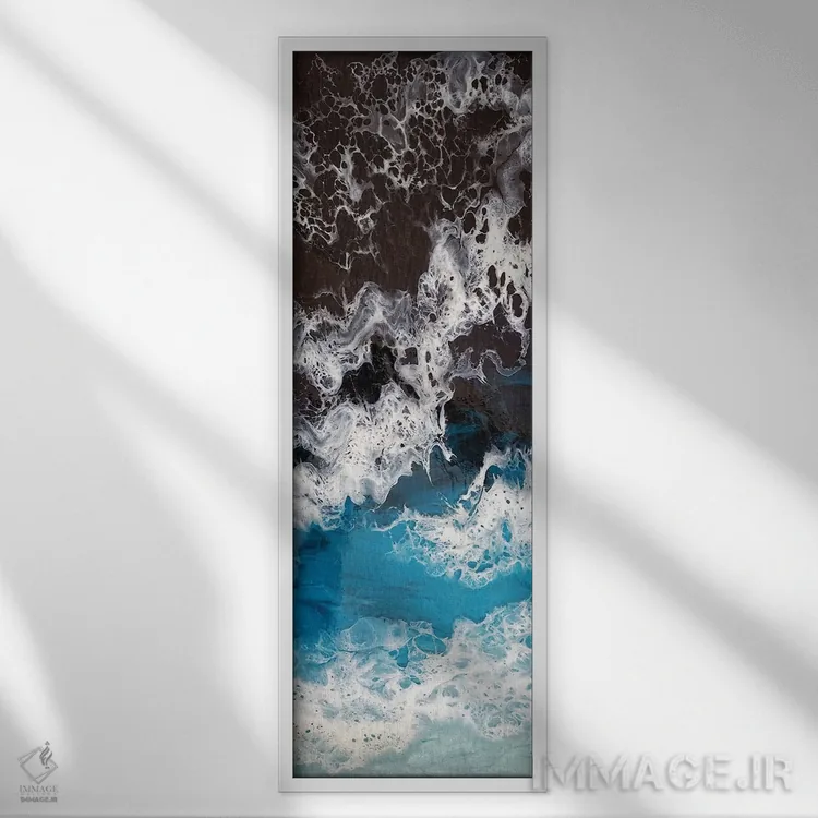 تابلو جعبه مراقبه با دریا اثر دلنارا ال - نمای قابدار سفید