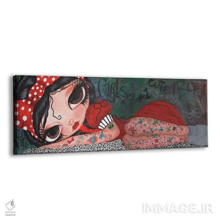 تابلو بلو پینآپ (طرح دختر پینآپ، نام Belle) اثر داتی گلیسون - نمای پرسپکتیو محصول