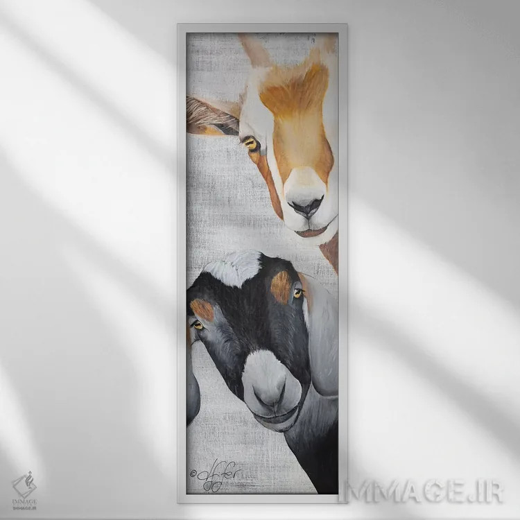 تابلو سر بهسر گذاشتن اثر دایان فیفر - نمای قابدار سفید