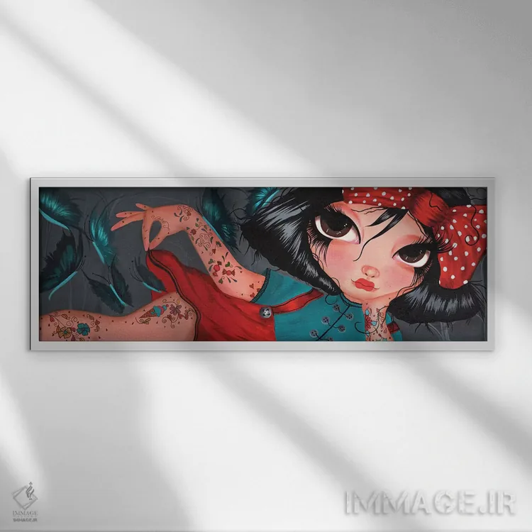 تابلو پینآپ آمِلی اثر داتی گلیسون - نمای قابدار سفید