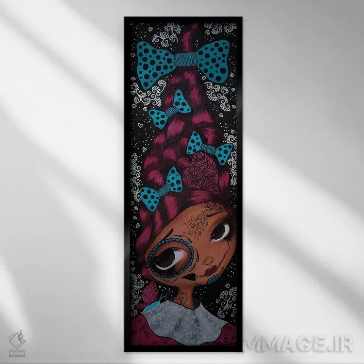 تابلو کمیل در روز مردگان (جشن مکزیکی) اثر داتی گلیسون - نمای قابدار مشکی