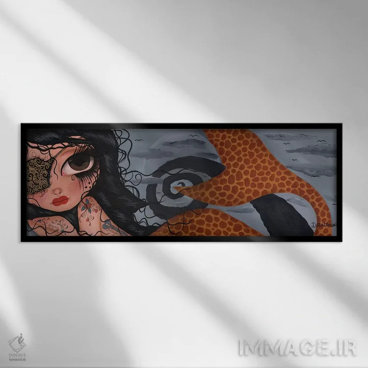 تابلو کلو پری دریایی اثر داتی گلیسون - نمای قابدار مشکی