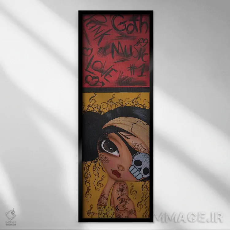 تابلو جهان پانک جید (نام خاص Punk/Jade) اثر داتی گلیسون - نمای قابدار مشکی