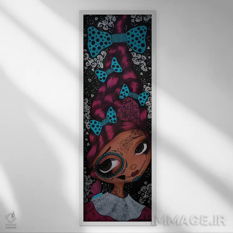 تابلو کمیل در روز مردگان (جشن مکزیکی) اثر داتی گلیسون - نمای قابدار سفید