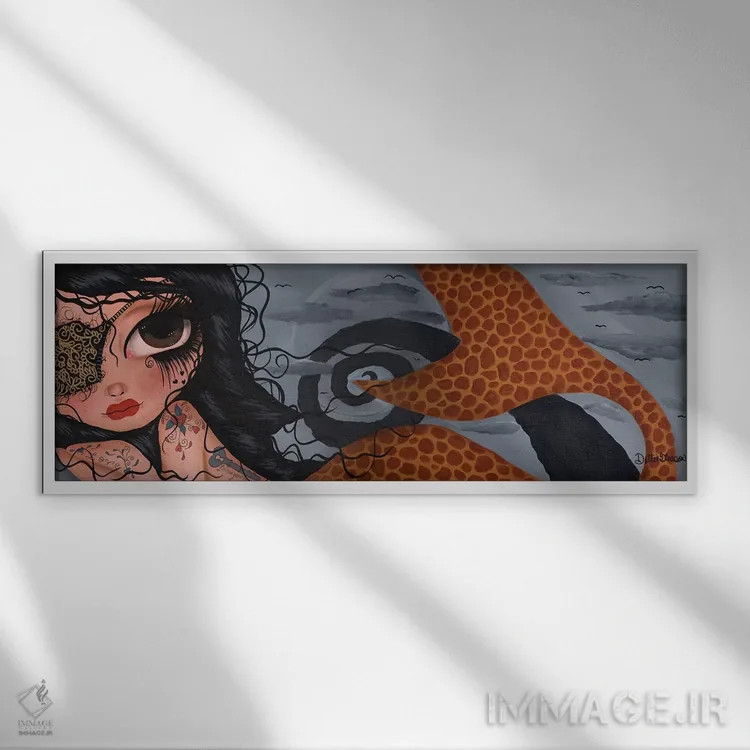 تابلو کلو پری دریایی اثر داتی گلیسون - نمای قابدار سفید