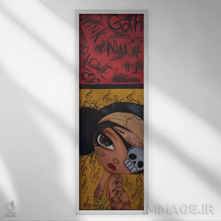 تابلو جهان پانک جید (نام خاص Punk/Jade) اثر داتی گلیسون - نمای قابدار سفید