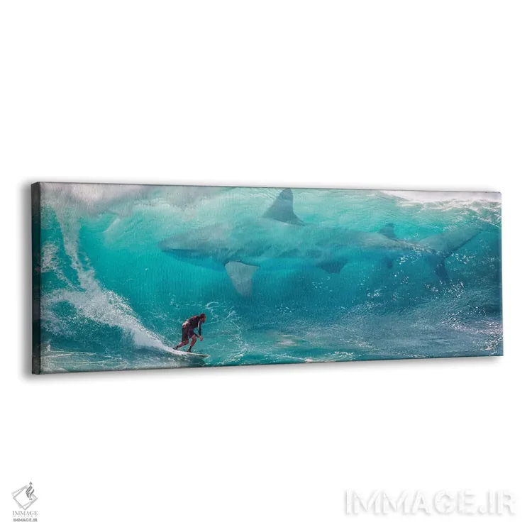 تابلو کوسهٔ موجسوار اثر دیوید لوبلاو - نمای پرسپکتیو محصول