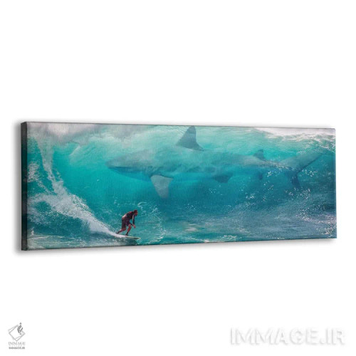 تابلو کوسهٔ موجسوار اثر دیوید لوبلاو - نمای پرسپکتیو محصول