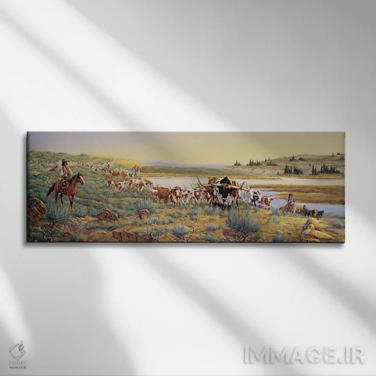 تابلو سفر به مونتانا اثر درک هانسن - نمای روبهرو روی دیوار