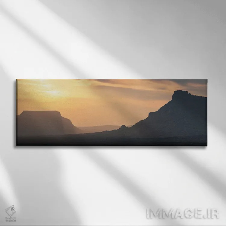 تابلو پانورامای غروب تپه کارخانهای اثر داستین لِفور - نمای روبهرو روی دیوار