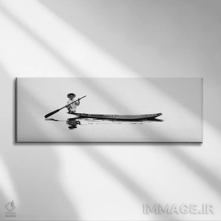 تابلو مردی روی قایق یک اثر دانیلو د آلکساندریا - نمای روبهرو روی دیوار