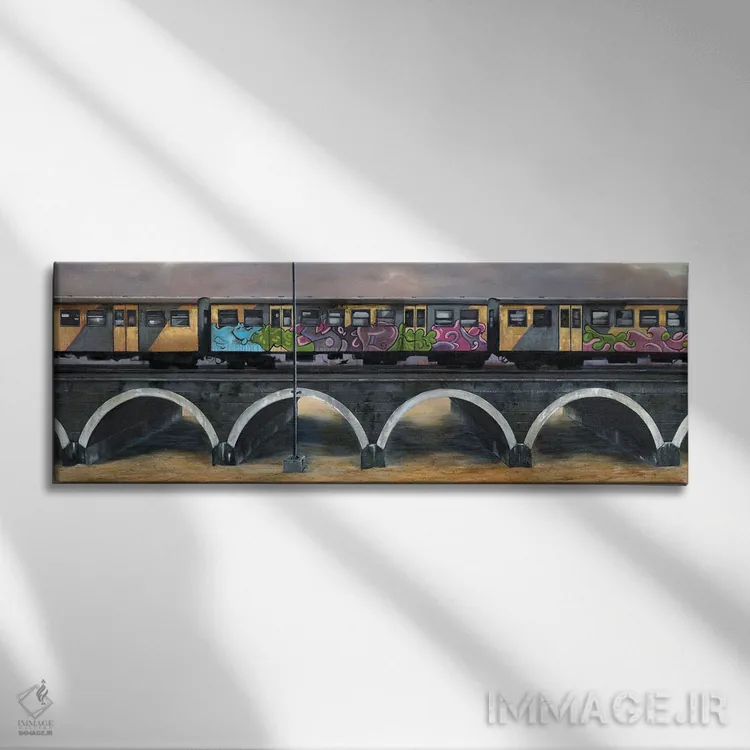 تابلو قطار کالک بی (آفریقای جنوبی) اثر دانا مککلار - نمای روبهرو روی دیوار