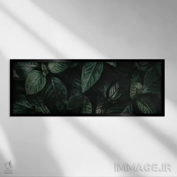 تابلو برگ سبز پنج اثر دانیلو د آلکساندریا - نمای قابدار مشکی