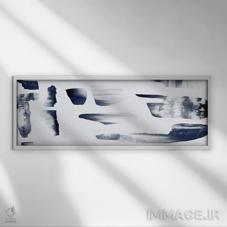 تابلو برف به شیوهٔ انتزاعی چهار اثر دانیلو د آلکساندریا - نمای قابدار سفید