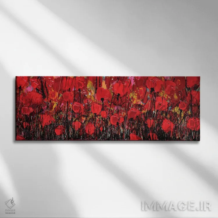 تابلو در قرمز... اثر دوناتلا مارائونی - نمای روبهرو روی دیوار