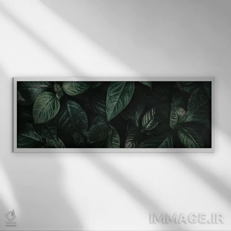 تابلو برگ سبز پنج اثر دانیلو د آلکساندریا - نمای قابدار سفید