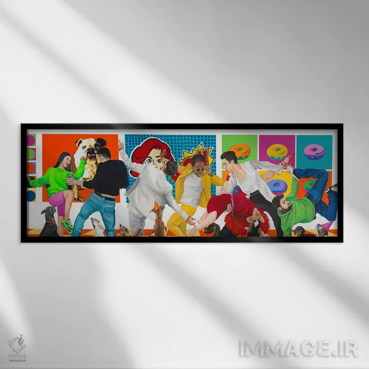 تابلو رقص مهمانی پاپآپ اثر دن نلسون - نمای قابدار مشکی