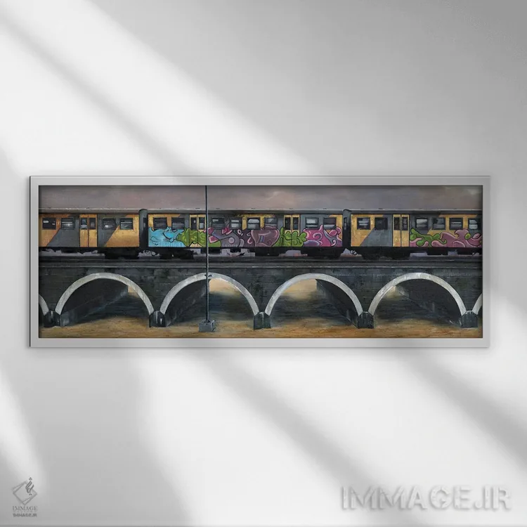 تابلو قطار کالک بی (آفریقای جنوبی) اثر دانا مککلار - نمای قابدار سفید