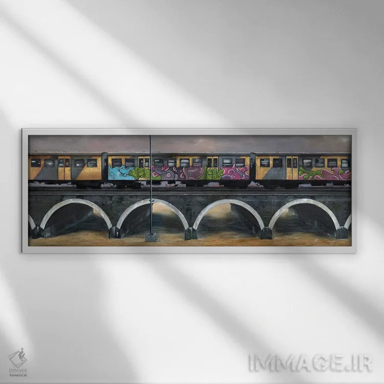 تابلو قطار کالک بی (آفریقای جنوبی) اثر دانا مککلار - نمای قابدار سفید