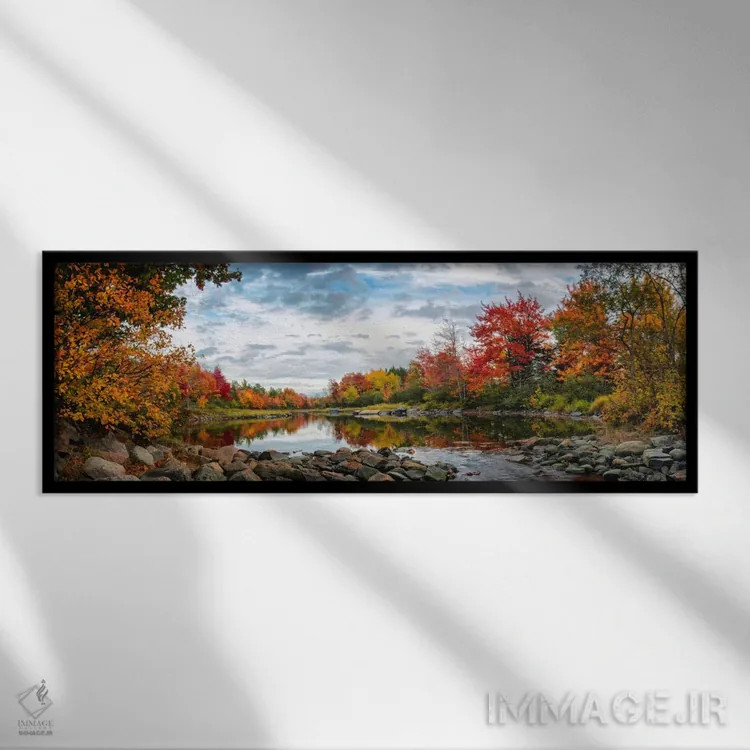 تابلو نمای سراسری نهر شمال شرقی اثر دنی هد - نمای قابدار مشکی