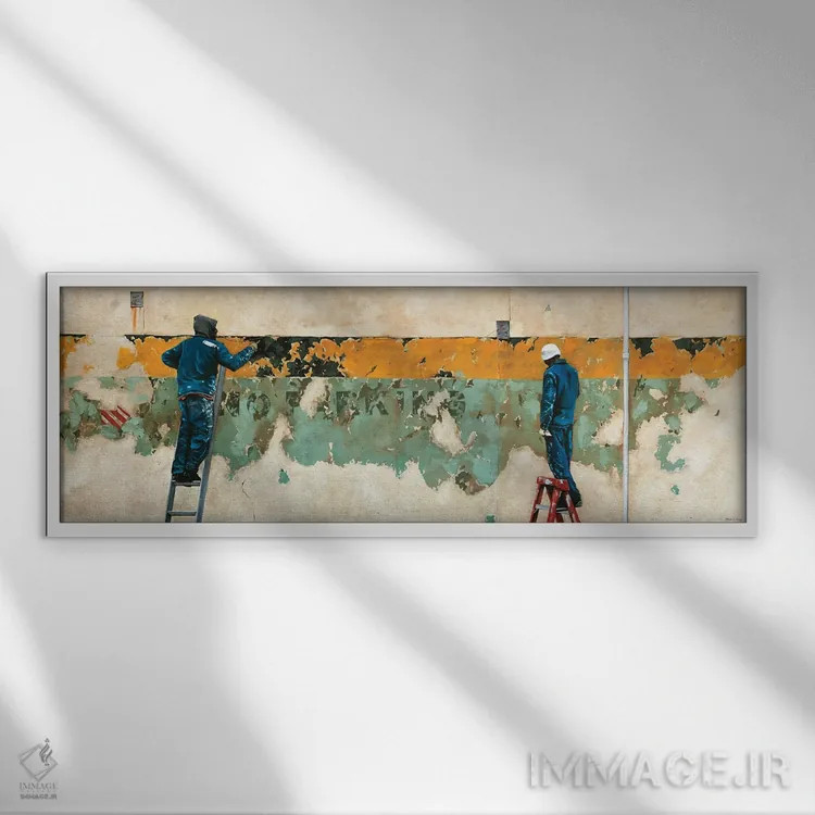 تابلو پارک ممنوع اثر دانا مککلار - نمای قابدار سفید