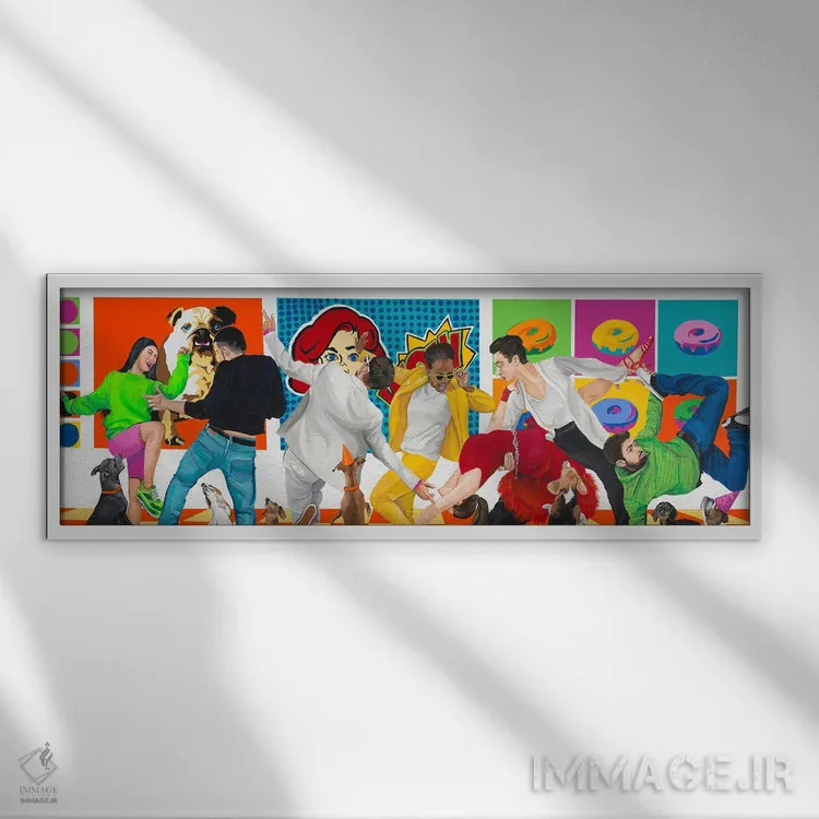 تابلو رقص مهمانی پاپآپ اثر دن نلسون - نمای قابدار سفید