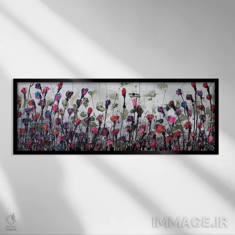 تابلو شقایقهای شگفتانگیز اثر دوناتلا مارائونی - نمای قابدار مشکی