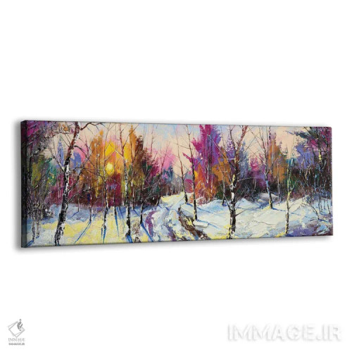 تابلو غروب در جنگل زمستانی اثر بالایکین - نمای پرسپکتیو محصول