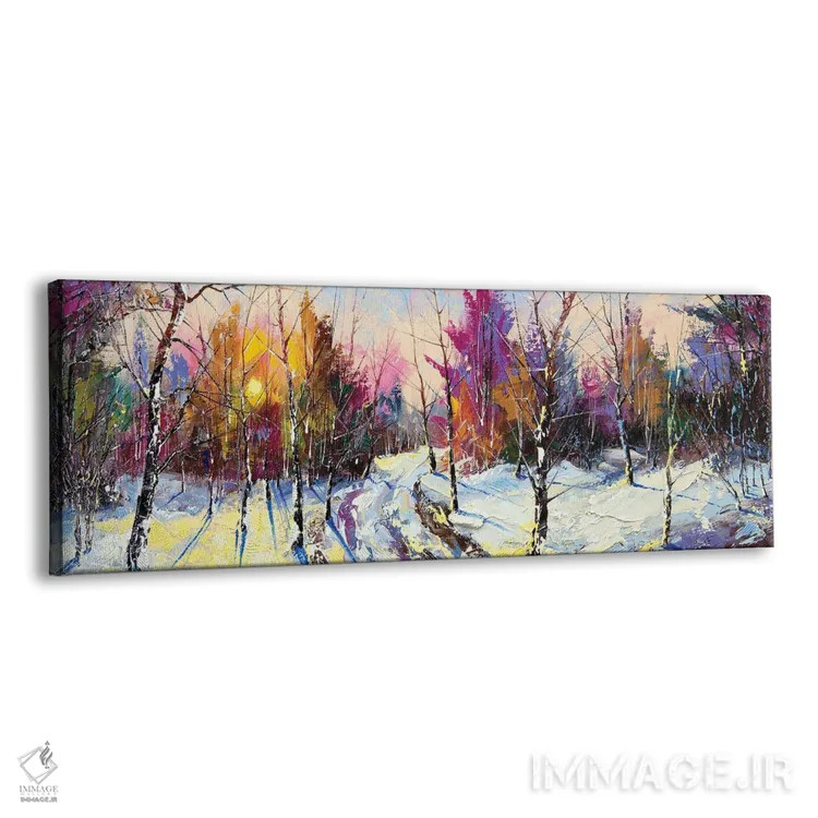 تابلو غروب در جنگل زمستانی اثر بالایکین - نمای پرسپکتیو محصول