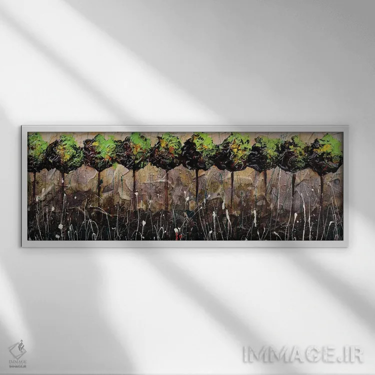 تابلو چشمانداز در سبز اثر دوناتلا مارائونی - نمای قابدار سفید
